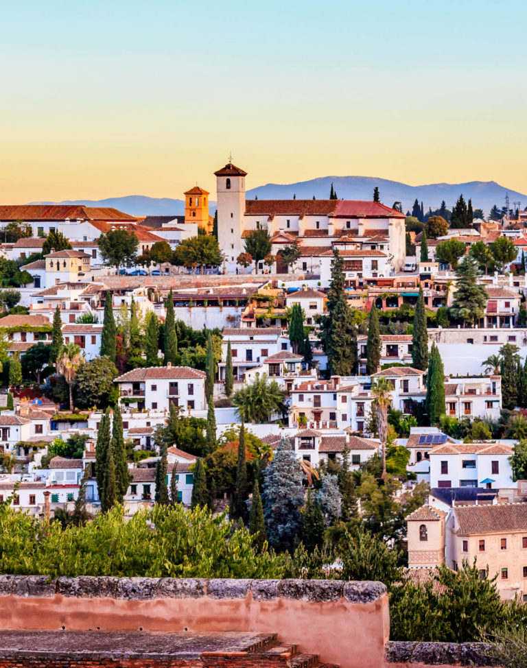 Alhambra Granada Cityscape Churches Andalusia Spain