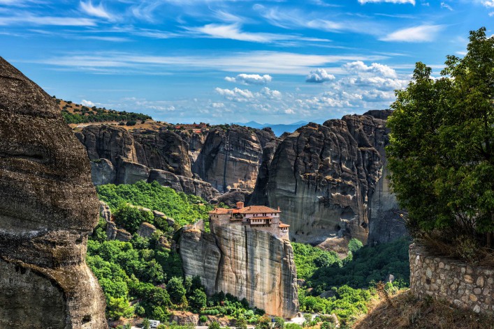 Monastery of Varvara Rusanov in Meteora, Thessaly, Greece - panoramic view