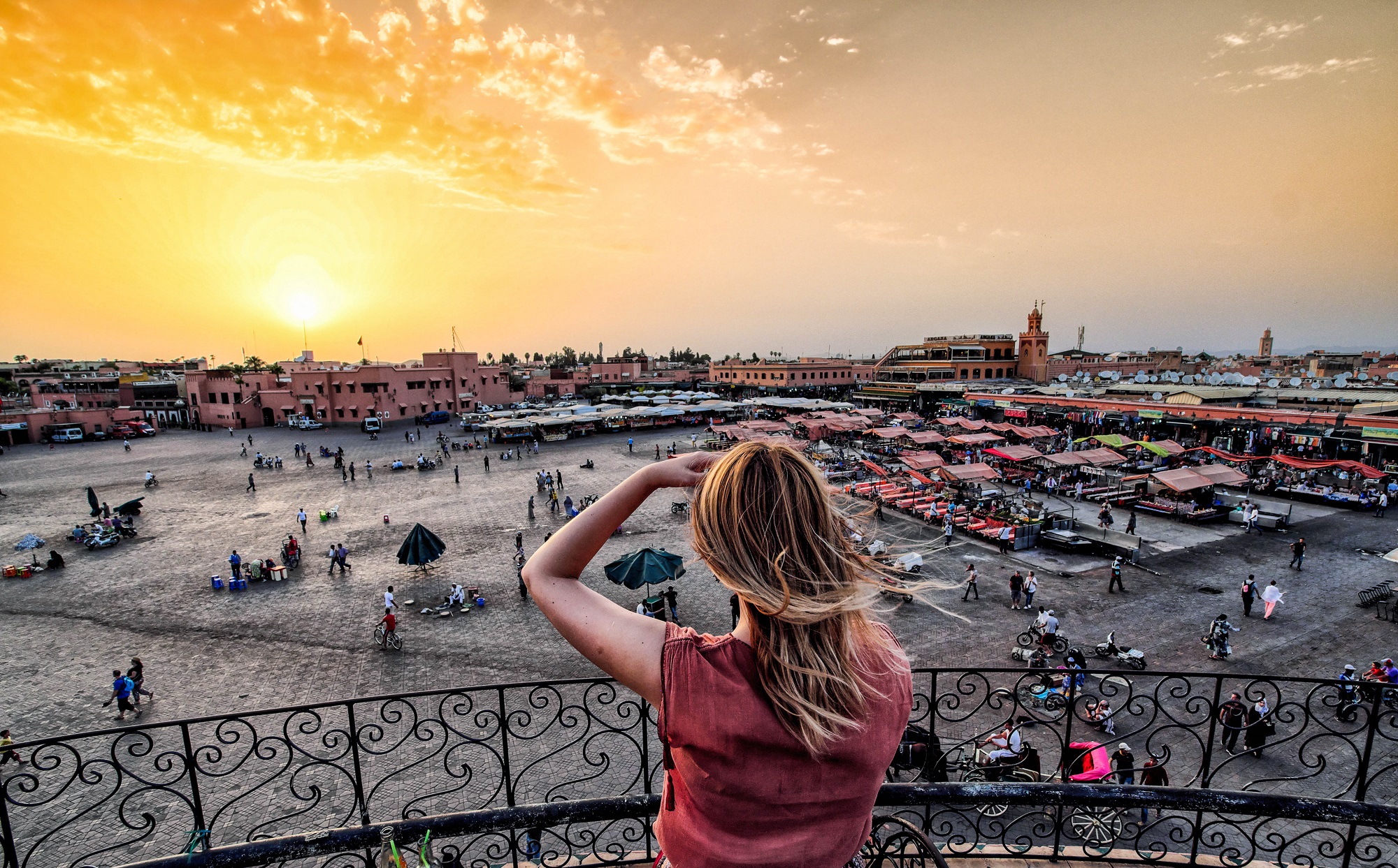 Zonsondergang in Marrakkech