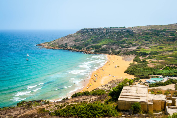 Ramla bay, strand van Gozo