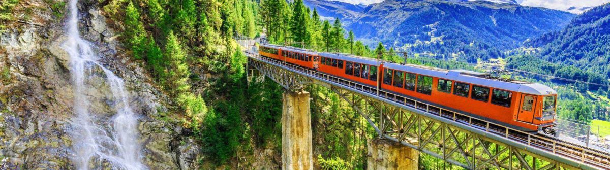 Een trein in Zwitserland