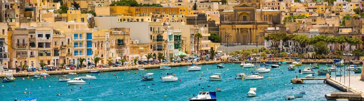 De haven van Valletta op Malta